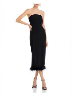 AQUA strapless black dress